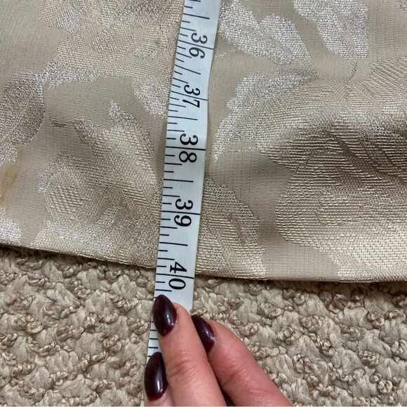 Eliza J Champagne Color Floral Brocade Ruffle Neckline Sleeveless Dress Medium - Picture 10 of 13